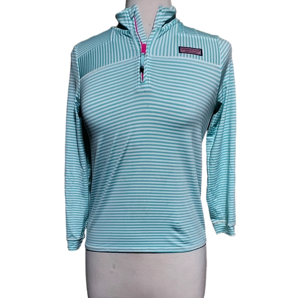 Vineyard Vines M youth Top Shirt Athletic Athleisure Comfort Partial Zip…